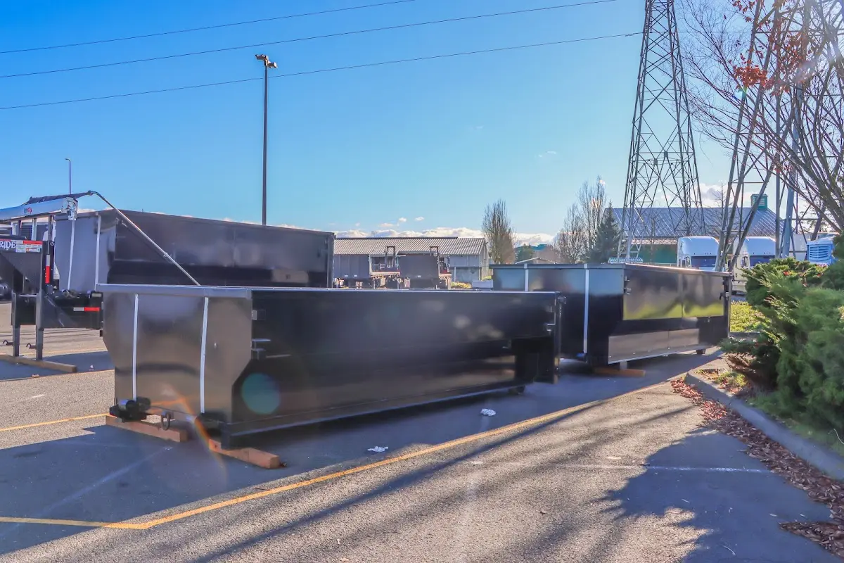 Roll-off dumpster ready for waste disposal at job site for Commercial Dumpster Rental in Grand Rapids